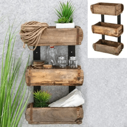 Regal in Ziegelform aus Altholz, ca. 30x50cm - Einzigartiges Wandelement