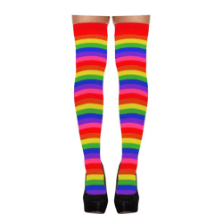 Regenbogen Halterlose Strümpfe Für Erwachsene - Bunte Kniestrümpfe, Perfekt Für Kostüme