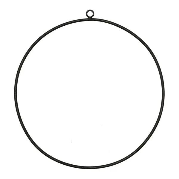 Ring zum H&auml;ngen DIY, schwarz, 25 cm Durchmesser &ndash; Moderner Kranzrahmen, vielseitig