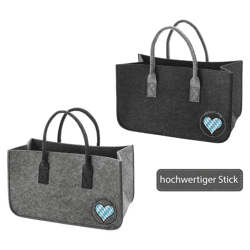 Robuste Filztasche für Kaminholz - Heimatliebe Design | 2er Set | Umweltfreundlich & Stabil