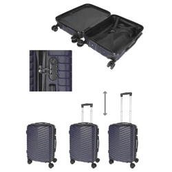 Robuster ABS Handgepäck-Koffer, Marineblau, Bordgepäcktauglich