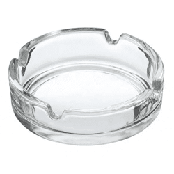 Robuster Glas-Aschenbecher Basic – Rund, Transparent, 10 cm Durchmesser