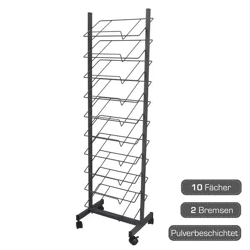 Rollbarer Platzmattenständer mit 10 Fächern – Mobil und Praktisch