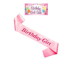 Rosa Geburtstagsschärpe für Mädchen – Feier-Accessoire, Party-Dekoration