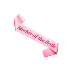 Rosa Schärpe Für Mutter Der Braut Mit Pinker Schrift, Hochzeitsaccessoire