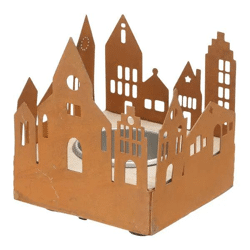 Rostiger Teelichthalter, Antik-Finish, Durchmesser ca. 7cm - Gemütliche Kerzendeko