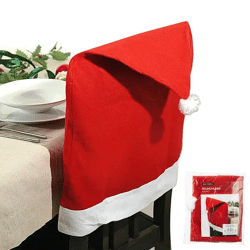Rot-Weiße Filz Stuhlhusse in Mützenform – Festliche Dekoration für Esszimmerstühle