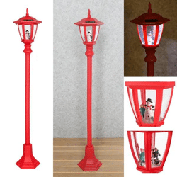 Rote LED-Solar-Weihnachtslaterne, Festliche Beleuchtung, 105cm