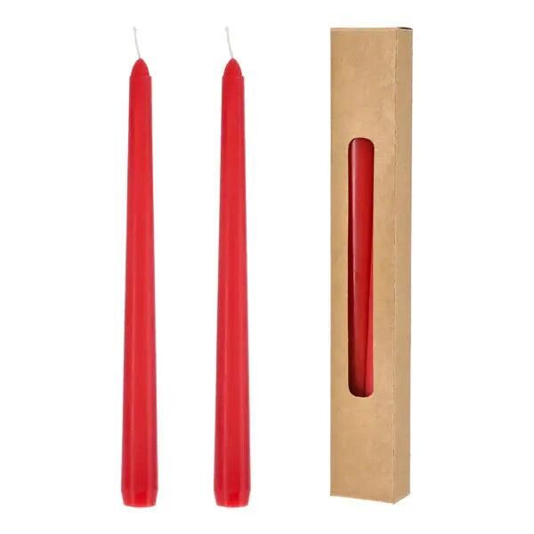 Rote Stabkerzen, 25cm, 2er Set - Elegantes Akzentlicht f&uuml;r Tische