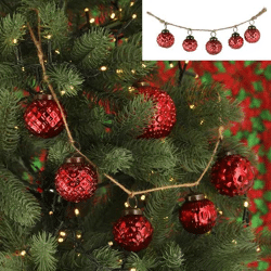 Rote Weihnachtsgirlande mit Kugeln – Festliches Ornament, 50cm