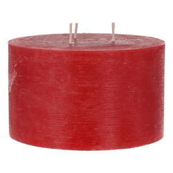 Rubinrote Dreidocht-Kerze, Durchmesser 15cm - Opulente Beleuchtung