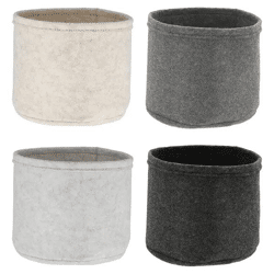 Runde Aufbewahrungskörbe aus Filz - 4er Set, ca. 24cm Durchmesser, Robuste & Vielseitige Organizer