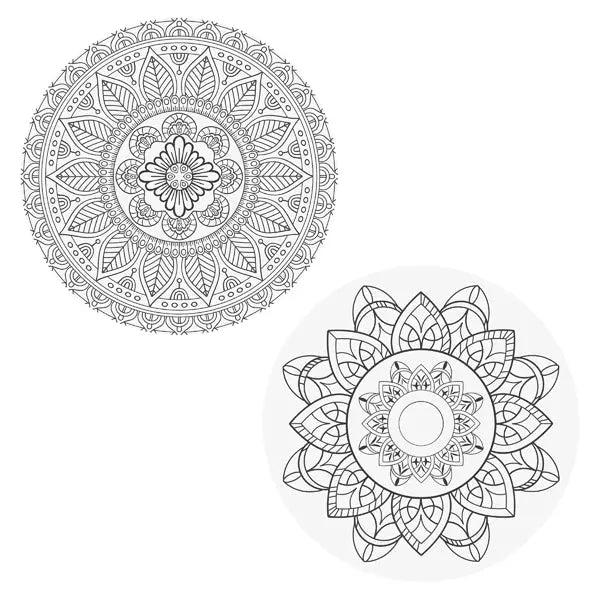 Runde Mandala-Platzmatten, 2er-Set, Durchmesser 38cm &ndash; K&uuml;nstlerische Tischdeko
