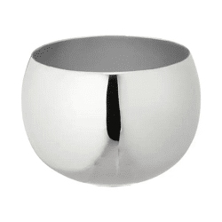 Runder Übertopf in Silber, Kleinformat 13x10 cm - Eleganter Blumentopf