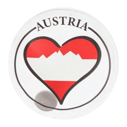 Rundes Taschenheizkissen im Österreich-Design, ca. 9,5 cm Durchmesser