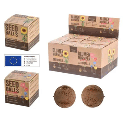 Saatbomben, Natur, ca. 2,5 cm Durchmesser – Umweltfreundliche Saatkugeln | Einzigartige Garten-Geschenke