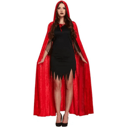 Samtroter Erwachsenen-Umhang mit Kapuze – Kostüm-Umhang für Karneval und Halloween