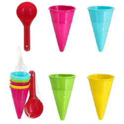 Sandspielzeug-Set Eistüte, 6-teilig, Höhe ca. 11 cm