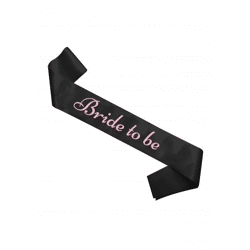 Schärpe 'Bride To Be' Schwarz mit rosa Text - Must-Have für Junggesellinnenabschiede