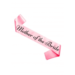 Schärpe 'Mutter Der Braut' Rosa mit schwarzem Text - Hochzeitszubehör