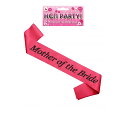 Schärpe für die Mutter der Braut in Pink mit schwarzem Text – Hochzeitsaccessoire