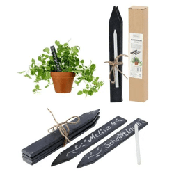 Schiefer Pflanzstecker, 6er Set, Ca. 2x15cm - Natürliche Schieferstecker für Ihre Gartenbepflanzung