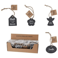 Schiefer-Schilder mit Sprüchen, 4er-Set – Dekorativ & Inspirierend