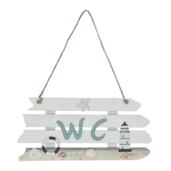 Schild WC Maritim, 23x11cm – Stilvolles Nautisches Toilettenschild | Küstendekor für Ihr Badezimmer
