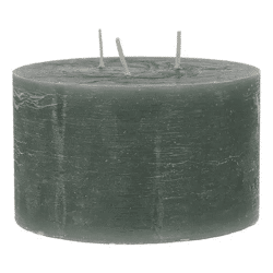 Schilfgrüne Dreidocht-Kerze, Durchmesser 15cm - Natürliches Ambiente