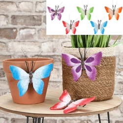 Schmetterlingsanhänger für Blumentöpfe, 5er-Set, 12x10cm