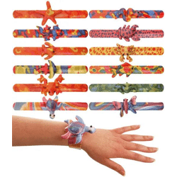 Schnapparmband Tiere, 22,5 x 2,5 cm, 12-fach sortiert - Schönes Accessoire für Kinder