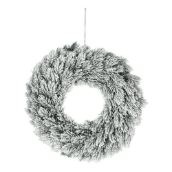 Schneebedeckter Künstlicher Tannenkranz, Winterdeko, Ca. 40cm Durchmesser