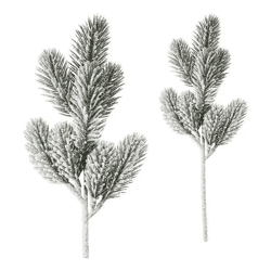 Schneebedeckter Künstlicher Tannenzweig, Winterliches Dekoelement, Ca. 35cm Hoch