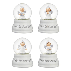 Schneekugel-Set 'Dein Schutzengel', 4er-Pack, ca. 7cm Hoch, Inspirierende Dekoration