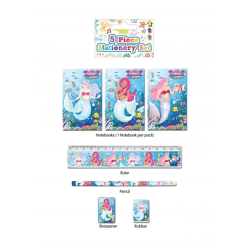 Schreibset Meerjungfrau-Motiv, 5-teiliges Schreibset, Schreibset für Kinder