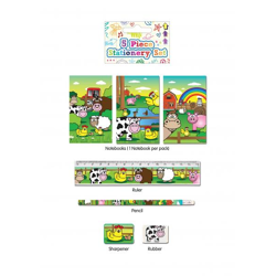 Schreibwaren-Set Bauernhof, 5-teilig - Kinder Schreibwaren