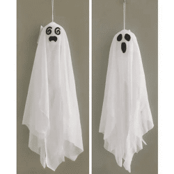 Schüttelnde Geister, 2er-Set - Animierte Halloween-Deko, ca. 50cm hoch