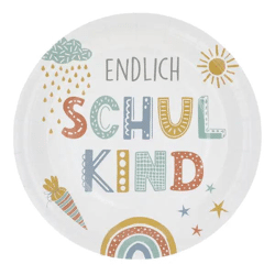Schulstart Feier: 8er Set Pappteller, Durchmesser ca. 23cm - Ideal für Schulfeste