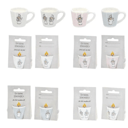 Schutzengel Mini-Kerzentassen, 4er-Set, ca. 5x7 cm