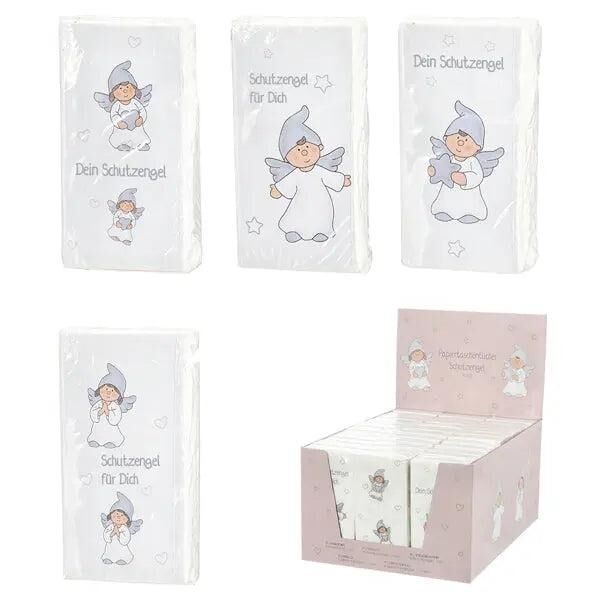 Schutzengel Taschent&uuml;cher, 4 Designs, 10er-Pack