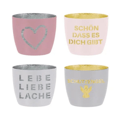 Schutzengel-Windlichter Set, 4 Stück, ca. 10x9 cm - Spirituelle Dekorationslichter