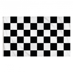 Black and white checkered flag, large 5 feet x 3 feet, robust and weatherproof