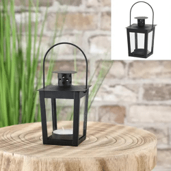 Schwarze Deko-Laterne, Kompaktmaß 7x11 cm
