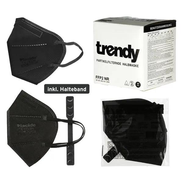 Schwarze FFP2 NR Schutzmaske von Trendy &ndash; Hohe Sicherheit, 10er Pack
