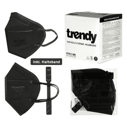 Schwarze FFP2 NR Schutzmaske von Trendy – Hohe Sicherheit, 10er Pack