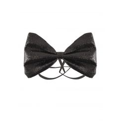 Schwarze Glitzer-Fliege, 12 x 7 cm, elegantes Partyzubehör, festliche Herrenmode