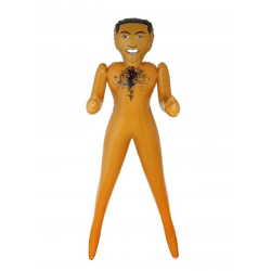 Schwarze männliche aufblasbare Puppe 150 cm – ideal für Partys und Scherzartikel