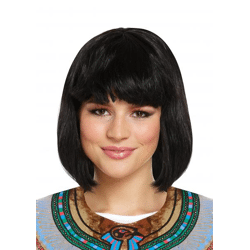 Schwarze Mittellange Perücke 120G – Hohe, dichte Kunsthaarperücke