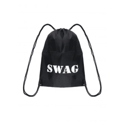 Schwarze Tasche mit Aufdruck, Swag-Design, Tragetasche 40 x 30 cm, stilvoll und praktisch