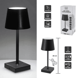 Schwarze USB LED Schreibtischlampe, 26cm, Elegant & Flexibel